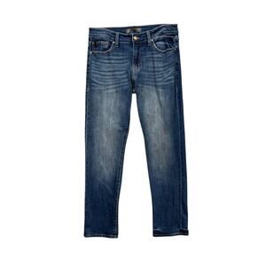 Kancan Jeans Mens 32 Straight Leg Stretch Denim 5 Pocket Medium Wash 32 Inseam